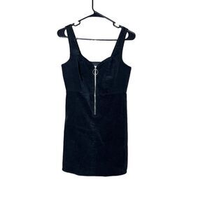 Topshop Velvet‎ Mini Dress With Front Zipper Size 4